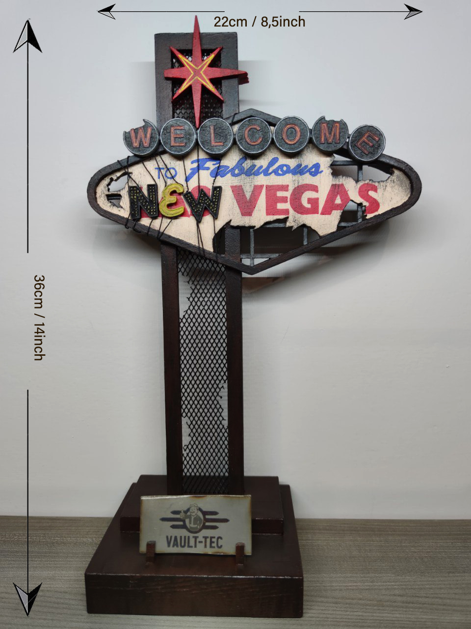 PRE-ORDER | New Vegas Hand-Painted Wooden Stand | FALLOUT