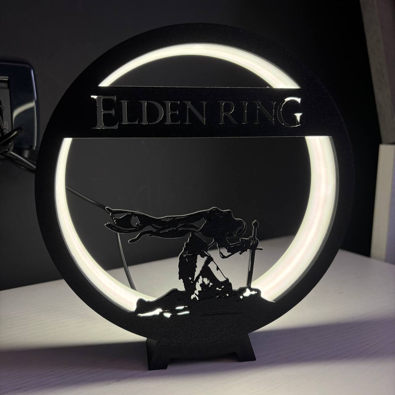 Ring LED Lamp USB Night Light - Shadow Box Silhouette | Elden Ring