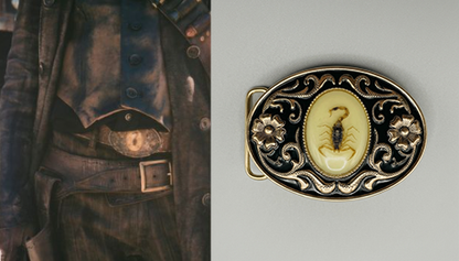 The Ghoul Leather Belt with Scorpion Buckle | Fallout Prop