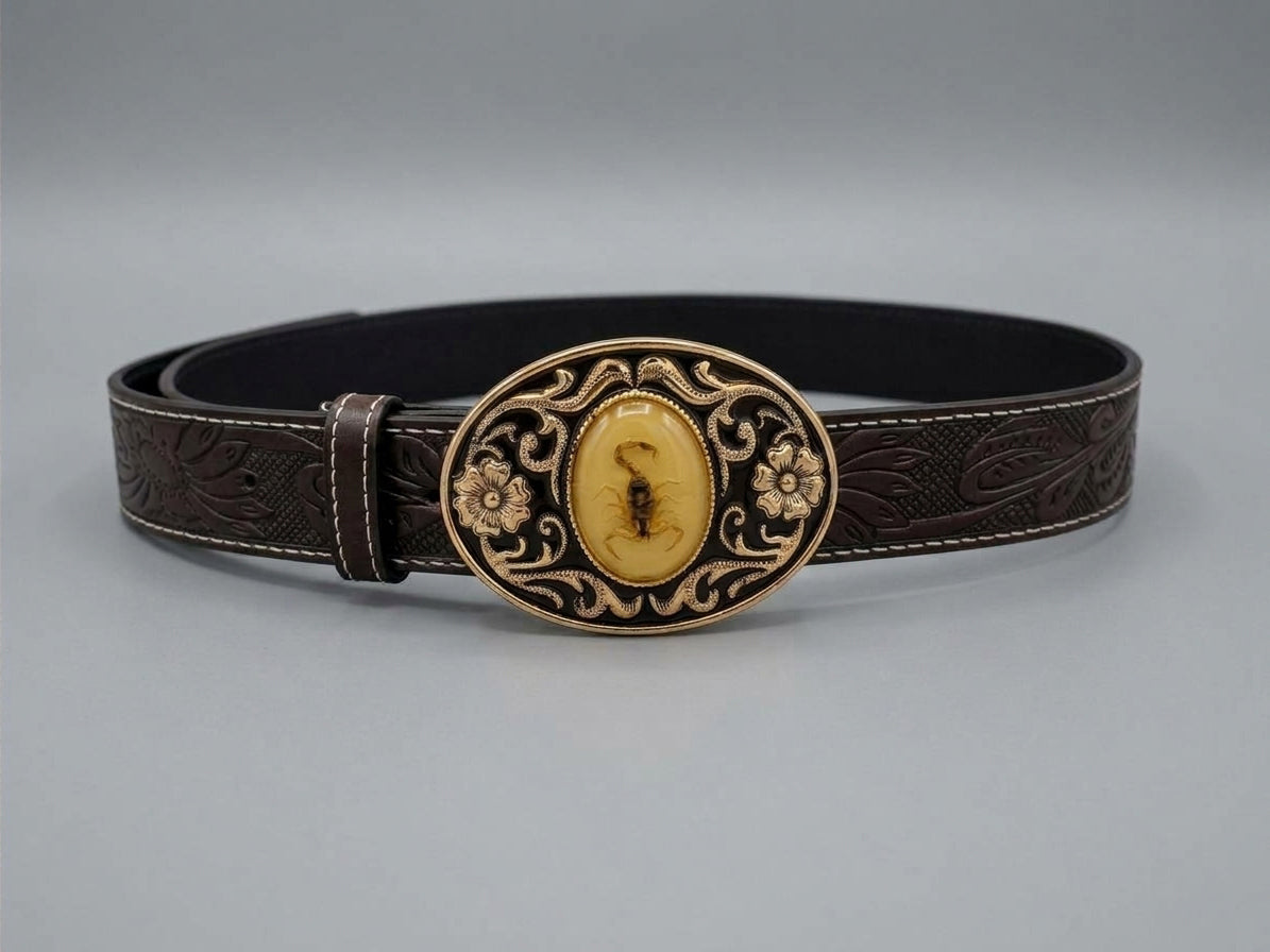 The Ghoul Leather Belt with Scorpion Buckle | Fallout Prop