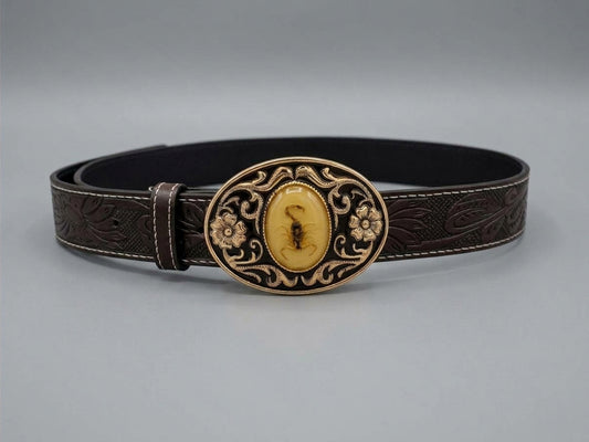 The Ghoul Leather Belt with Scorpion Buckle | Fallout Prop
