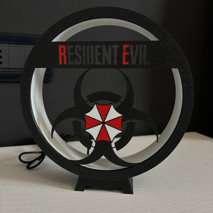 Ring LED Lamp USB Night Light - Shadow Box Biohazard Silhouette | RESIDENT EVIL