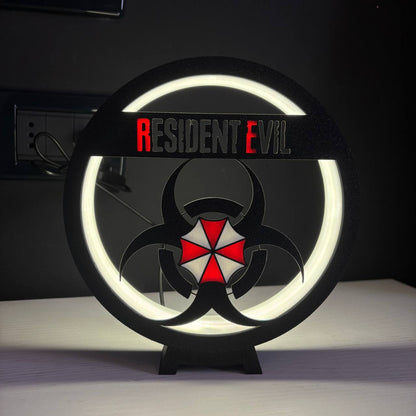 Ring LED Lamp USB Night Light - Shadow Box Biohazard Silhouette | RESIDENT EVIL
