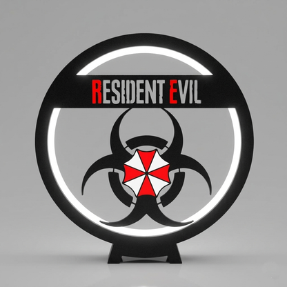 Ring LED Lamp USB Night Light - Shadow Box Biohazard Silhouette | RESIDENT EVIL