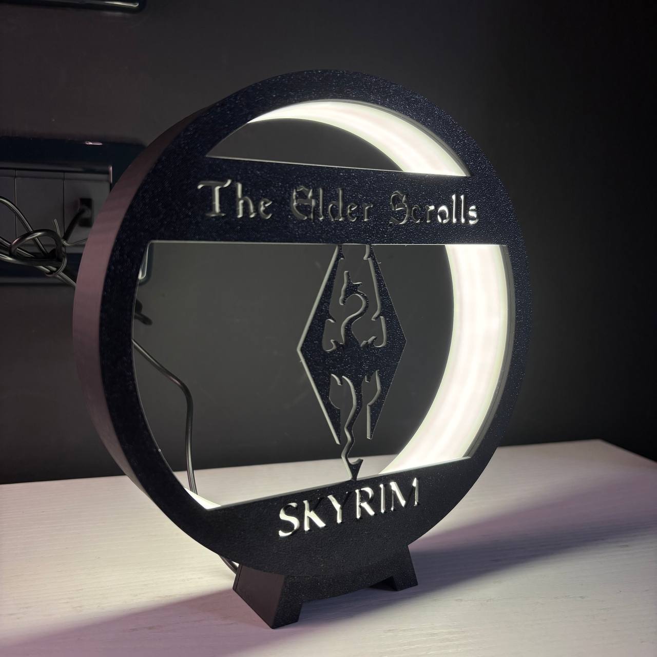 Ring LED Lamp USB Night Light - Shadow Box Silhouette | The Elder Scrolls - SKYRIM