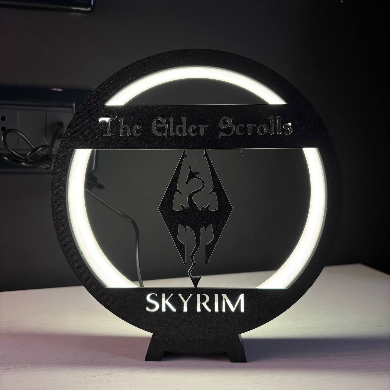 Ring LED Lamp USB Night Light - Shadow Box Silhouette | The Elder Scrolls - SKYRIM