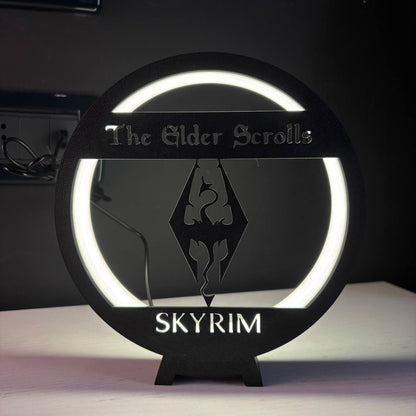Ring LED Lamp USB Night Light - Shadow Box Silhouette | The Elder Scrolls - SKYRIM