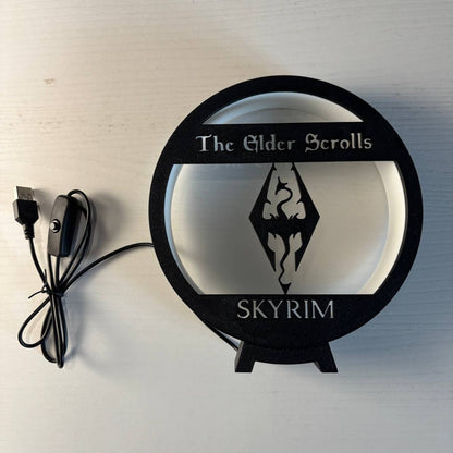 Ring LED Lamp USB Night Light - Shadow Box Silhouette | The Elder Scrolls - SKYRIM