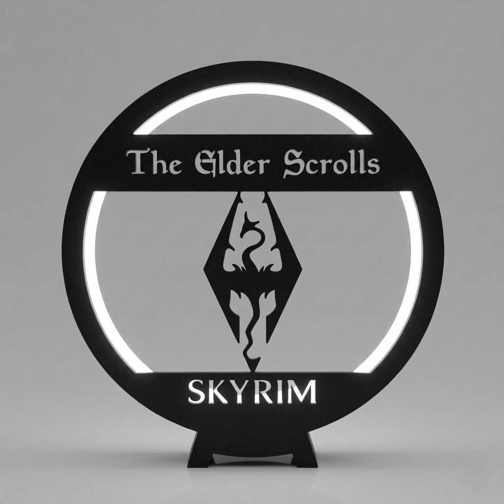 Ring LED Lamp USB Night Light - Shadow Box Silhouette | The Elder Scrolls - SKYRIM