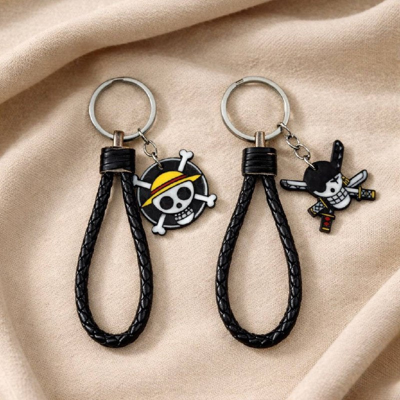 One Piece Luffy and Zoro Keychain Set with Gift Box