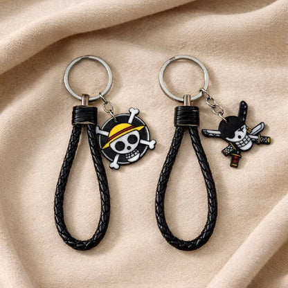 One Piece Luffy and Zoro Keychain Set with Gift Box
