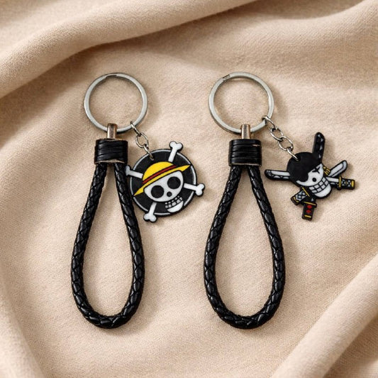 One Piece Luffy and Zoro Keychain Set with Gift Box