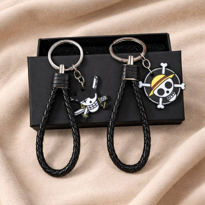 One Piece Luffy and Zoro Keychain Set with Gift Box