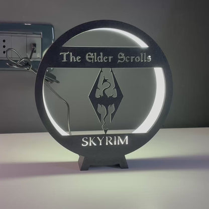 Ring LED Lamp USB Night Light - Shadow Box Silhouette | The Elder Scrolls - SKYRIM