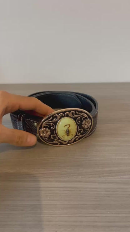 The Ghoul Leather Belt with Scorpion Buckle | Fallout Prop